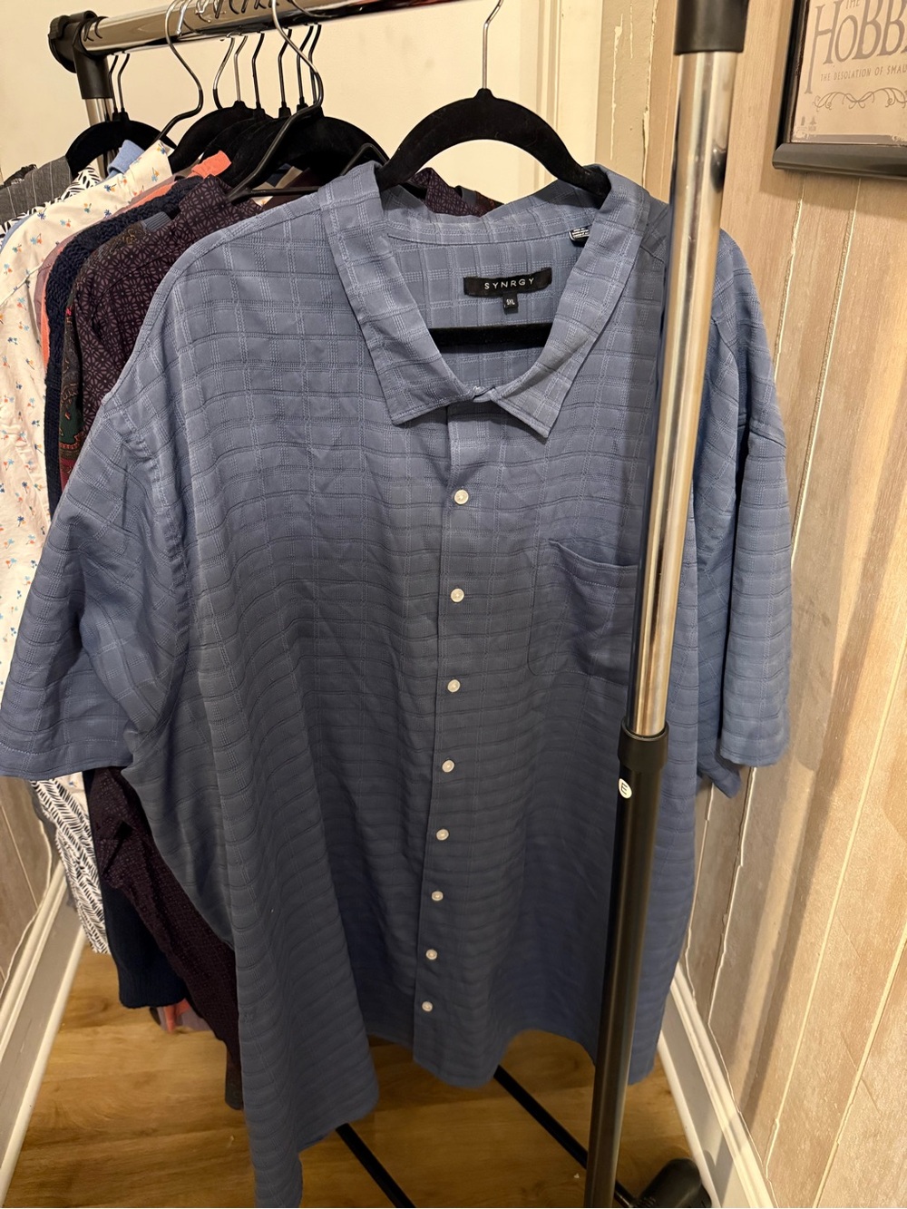 Synergy Men's Light Blue Short-Sleeve Button-Down Shirt